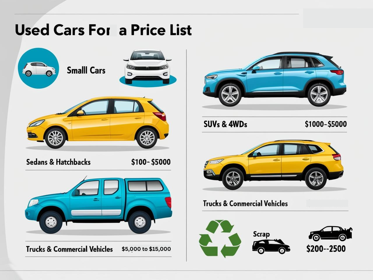 Our Price List for Unregistered and Unwanted Cars